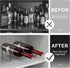 Countertop Wine Rack, 2 Bottles Storage, Metal Wine Holder, Cup and Water Bottle Organizer, 2 Pack, Black