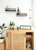 Set 2 Mkono Wall Mounted Wine Rack of Wood Shelf Rustic Wine Bottle Glass Floating Shelves with Stemware Hanger Modern