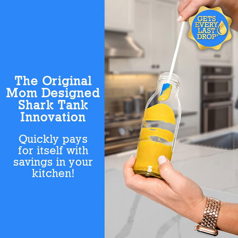 Spatty Daddy Kitchen Spatula Set (6 and 12 Inch Blue) - Shark Tank Mom Made for Scraping Last Drops from Jars