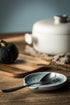 Ceramic Spoon Rest, Modern Farmhouse Kitchen Utensil Holder for Stove Top, Gray Cooking Spoon Holder
