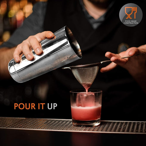 NutriChef Mixology Bartender Cocktail Shaker Set - 15 Piece Essential Martini Making Kit