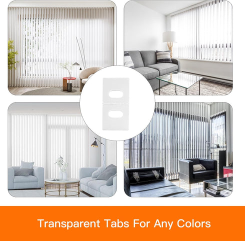 60 PCS (30 Sets) Vertical Blind Repair Tabs, Blind Repair Kit for Vertical Blinds, Clear Blind Fixer Tabs