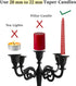 Rely+ 5 Arm Matte Black Candelabra, 10 Inch Tall Taper Candle Holders for Indoor Kitchen Décor, Gothic Home Decor