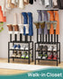 Closet, viewcare Black Boot Rack, Small Boot Rack Organizer Tall Boots with Shoe Rack for Bamboo Wood Shoe Shelf