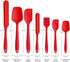 Silicone Spatula Set of 7, P&P CHEF Heat-Resistant Rubber Utensils for Non-Stick Cooking, Baking, Mixing, Red