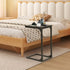 PayLessHere C Shaped End Table with Adjustable Feet,Small Side Table for Couch,Sofa Table with Metal Frame for Living