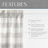 Elrene Home Fashions Buffalo-Check Valance, 60" x 15" for Bathroom or Kitchen Windows, Gray/White