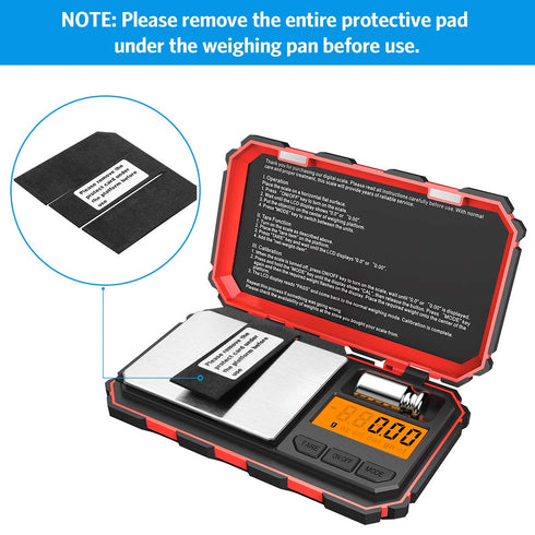 Digital Pocket Scale, 200g /0.01g Kitchen Scale, Electronic Smart Scale with 50g Calibration Weight, Mini Digital Scale