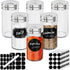 Segarty Glass Spice Jars Set, 6 Pack 4oz Clear Spice Jars with