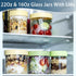22oz 16 oz (4PCS) Overnight Oats Containers with Lids, & Glass Jars with Airtight Lids, Wide Mouth Overnight Oats Jar