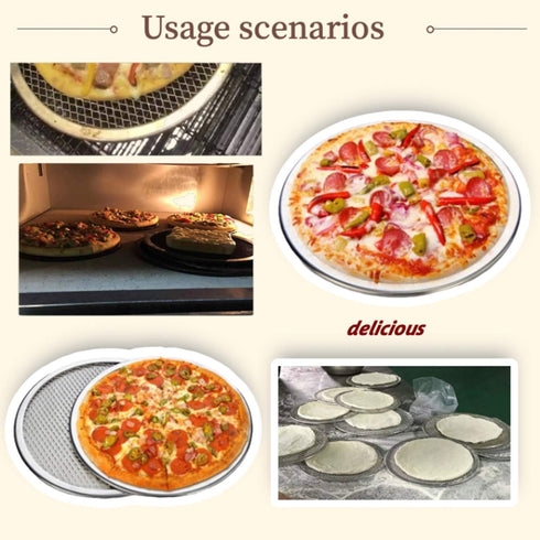 6 Packs 7 Inch Aluminum Alloy Pizza Pan with Holes, Commercial Grade Baking Screen for Oven Round Pizza Crisper