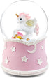Pink Unicorn Snow Globe with Lighted Rainbow & Lullaby Music LED Musical Snow Globe with Floating Glitter, Elegant