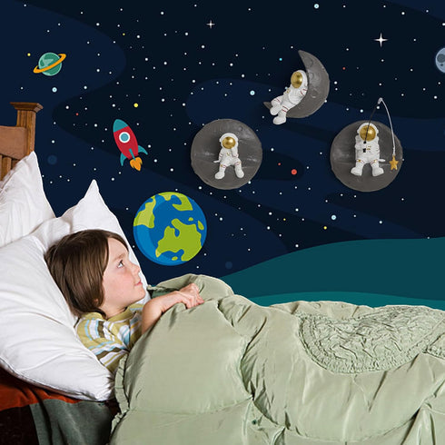 3 3D AWNR Pcs Astronauts Wall Sculpture Decor for Modern Home Decor Background Wall Decorations for Living Room Sofa