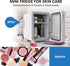 ECOWELL Mini Skincare Fridge with LED Mirror, 4L/6 Can for Makeup Cosmetic Beauty, Small Refrigerator for Bedroom Office