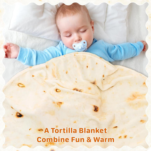 Tortilla Blanket, Baby Burritos Swaddle Blanket, Taco Blanket for Newborn Toddler, Soft Flannel Wearable Wrap