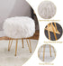 4 Mxfurhawa Faux Fur Storage Ottoman Round Furry Vanity Stool Marble Grain Tray Coffee Table Compact Footrest