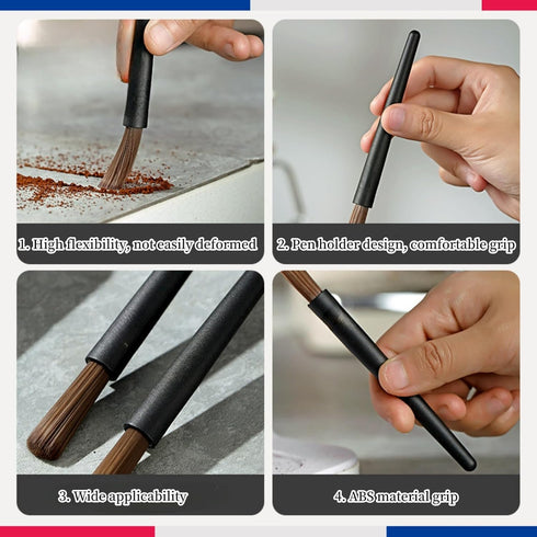 Coffee Brush Professional Coffee Grinder Brush ABS Handle with Nylon Bristles Espresso Grounds Cleaning Brush for Baristas Kitchen Tool for Coffee Beans Home Essential Portafilter Brush Black