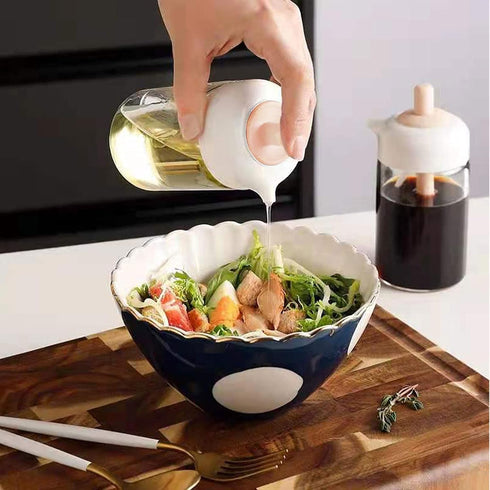 Olive Oil Dispenser Bottle with Silicone Oil Brush, 230ml Oil Container for Cooking, Baking, BBQ, Marinating, PINK