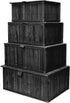 Wicker Basket with Lid, Bamboo Storage Box for Shelf, Decorative Rectangle Basket with Lid Organizer for Bedroom,