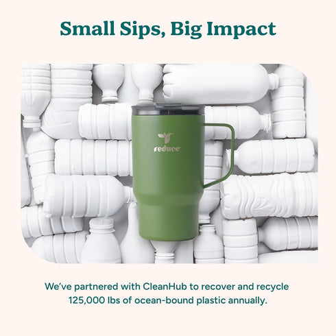 Hot1 18 oz Hot1 6 REDUCE Stainless Steel Insulated Mug with Temperature Adjusting Lid - Dual-Wall Vacuum, Cupholder