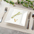 15.8 7.9 Inch 50 Luxenap X Linen-Feel Guest Towels, Lettered Hand Towels - Gold Letter 'V', Sans Serif Font, White