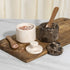 SIMPLURA STUDIO (3.5oz) Countertop Beige Marble Salt Cellar with Lid - Scratch-resistant & Easy-to-Clean Salt