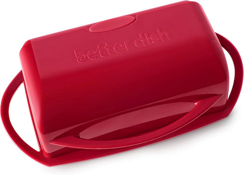 Flip-Top Butter Dish without Spreader, Red