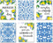 XUOIAYNB Blue Flower Pattern Lemon Art Print, Mexican Tile Lemon Fruit with Inspirational Quote Canvas Wall Art