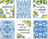 XUOIAYNB Blue Flower Pattern Lemon Art Print, Mexican Tile Lemon Fruit with Inspirational Quote Canvas Wall Art