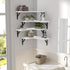 ROMGUAR CRAFT Set 4, Corner Floating Shelves Wall Mounted of Rustic Wood Storage Display Wall Shelves for Home Decor