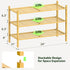 Closet 3 Bamboo Shoe Rack for Tier, Durable Wooden Shoe Rack, Space-Saving Stackable Shoe Organizer for Entryway, Dorm