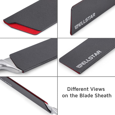 WELLSTAR Knife Edge Guards Set, 8 Piece Universal Blade Covers, BPA Free ABS Protective Sheaths for Kitchen Knives