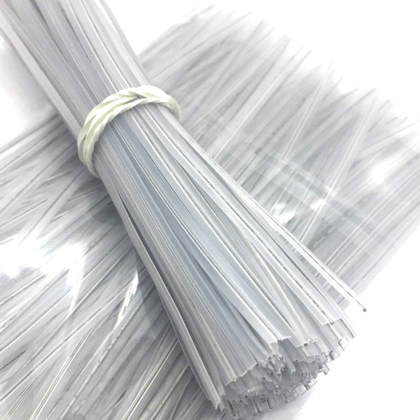 Weststone 100pcs Clear Heavy Duty 8" Pre-Cut Plastic Twist Ties - Wire Gauge #23