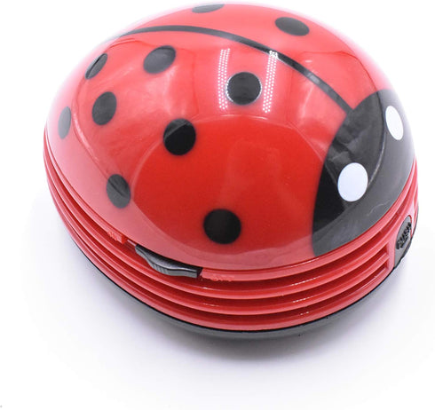 Art&Beauty Red Beetle Shaped Portable Mini Vacuum Cleaner, Cute Corner Desk Table Top Dust Sweeper