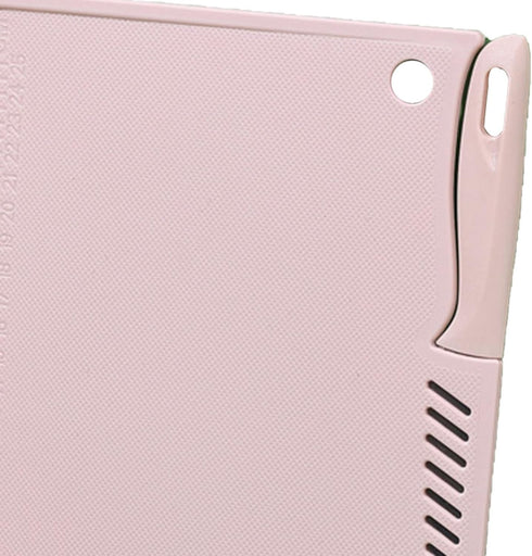 Kitchen Plastic Cutting Board, Reusable Utility Board with Knife Hanging Hole for Fruit Chopping, Portable (Pink)