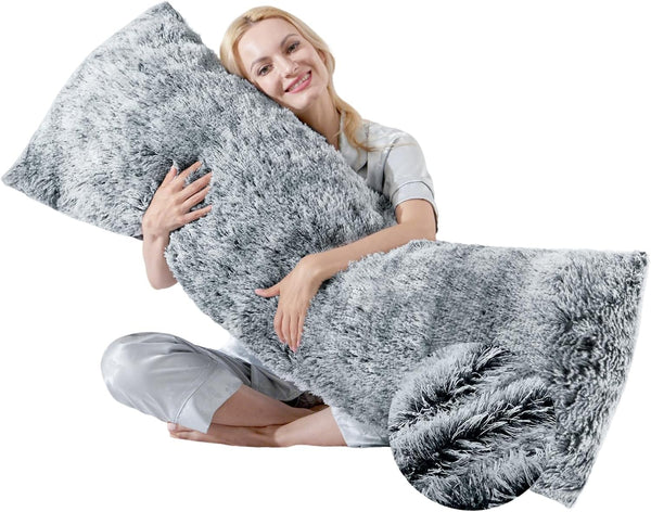 Fluffy Full Body Pillow for Adults 20x54 Long Big Body Pillow Cover