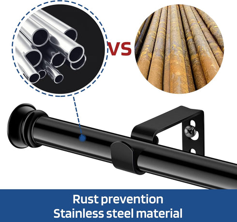 Standard Decorative Window Curtain Rods, 30 to 45 Inch, 5/8 Inch Diameter Heavy Duty Drapery Rod Set with Brackets -