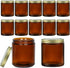 12 Pack 8 Oz Amber Glass Jars with Lids, Small Canning Jars for Food Storage, Spices, Homemade Cosmetics