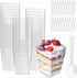 Uxaoxao 50 Pack 5oz Dessert Cups with Spoons, Plastic Yogurt Parfait Cups, Mini Square Dessert Cups with Spoons