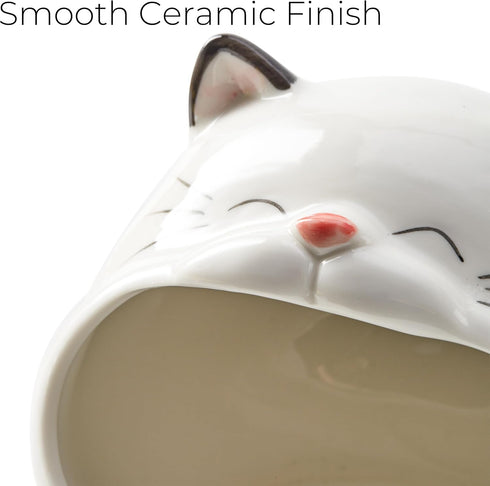 FAQQI Ceramic Cat Sponge Holder for Kitchen Sink Cute Sponge Holder and Novelty Kitchen Gadgets Unique Kitchen Items