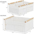 Vagusicc Wicker Storage Basket, Set of 3 Hand-woven Baskets for Organizing, Large Cube Storage Bins with Handles, White