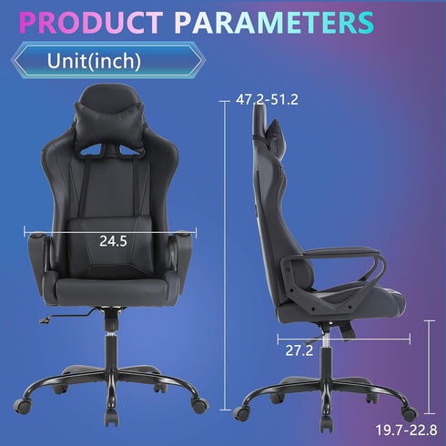 PayLessHere 360 Ergonomic Racing Desk Chair Gaming Chair Computer Chair with Armrests Swivel & Caster Pu Desk Task