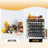 28 Set,Space-Saving Countertop, Skiileor Spice Rack Organizer with Empty Spice Jars,Spice Labels,Chalk pen and Funnel