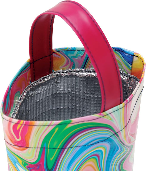 Enesco Izzy and Oliver EttaVee In the Groove Marbled Insulated Wine Carrier Bag, 14 Inch, Multicolor