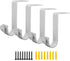 4 Pack Ceiling Curtain Rod Bracket, Heavy Duty Single Curtain Rod Holders for 1 Inch Drapery, Living Room Bedroom, White
