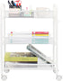 OVICAR Mesh Wire 3 Tier Rolling Cart, Kitchen Storage Utility Cart, Multifunction