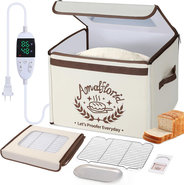 Amalflorid Folding Bread Proofing Box, Dough Proofer with 68-131 Temp Control & 99H