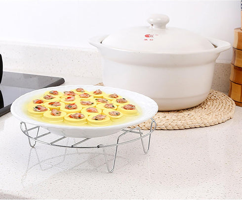 2 Pack Steaming Rack, 7 Inch Round Food Grade Stainless Steel Steamer Plate for Cooking, Cooling, Roasting