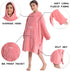 5-12 Hiturbo Kids Towel Changing Robe: Soft Plush Wearable Blanket - Warm Coral Fleece Hoodie - Swim Surf Poncho