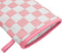 Set 2 Ohocut Pink Checkered Mini Oven Mitts Heat Resistant, Vintage Retro Checkerboard Mini Silicone Oven Mitts Cute